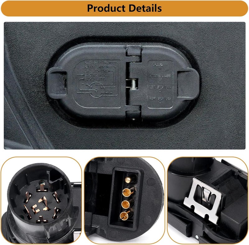 Atesilor 4/7 Pin Trailer Wiring Harness Connector with Mounting Bracket, 7 Way Blade and 4 Way Flat Towing Adapter Plug Compatible with Ford, GMC, Dodge Ram, Chevy Silverado - Image 5